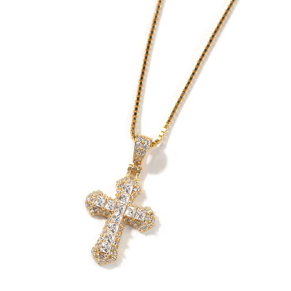 Mini Pink Cross Chain Necklace