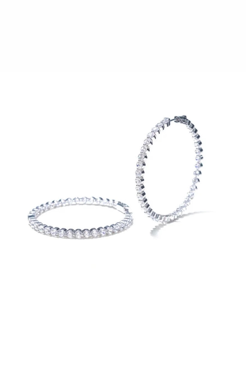 Icey Diamond Hoop Earrings