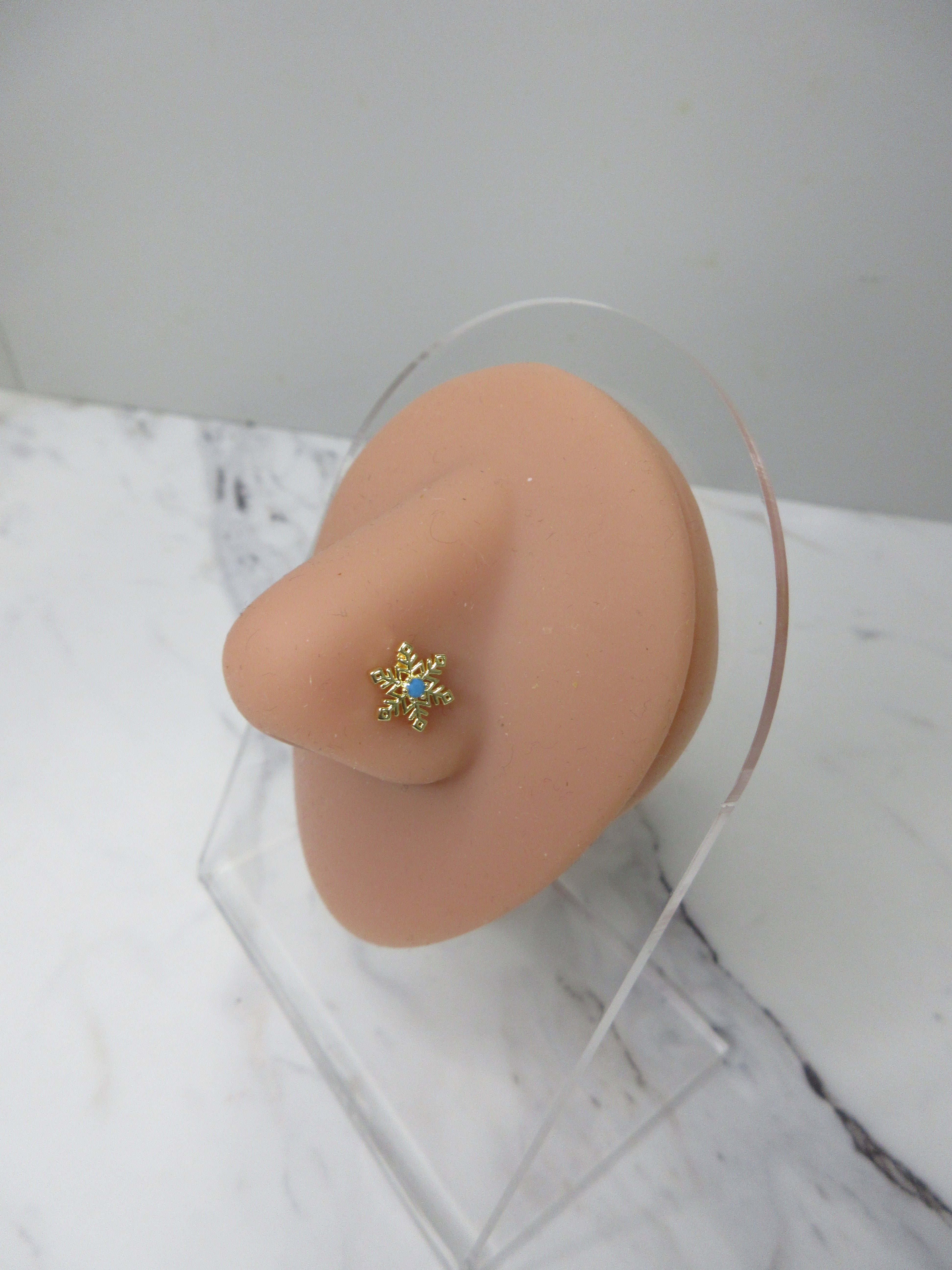 Gold-Tone Snowflake Nose Stud
