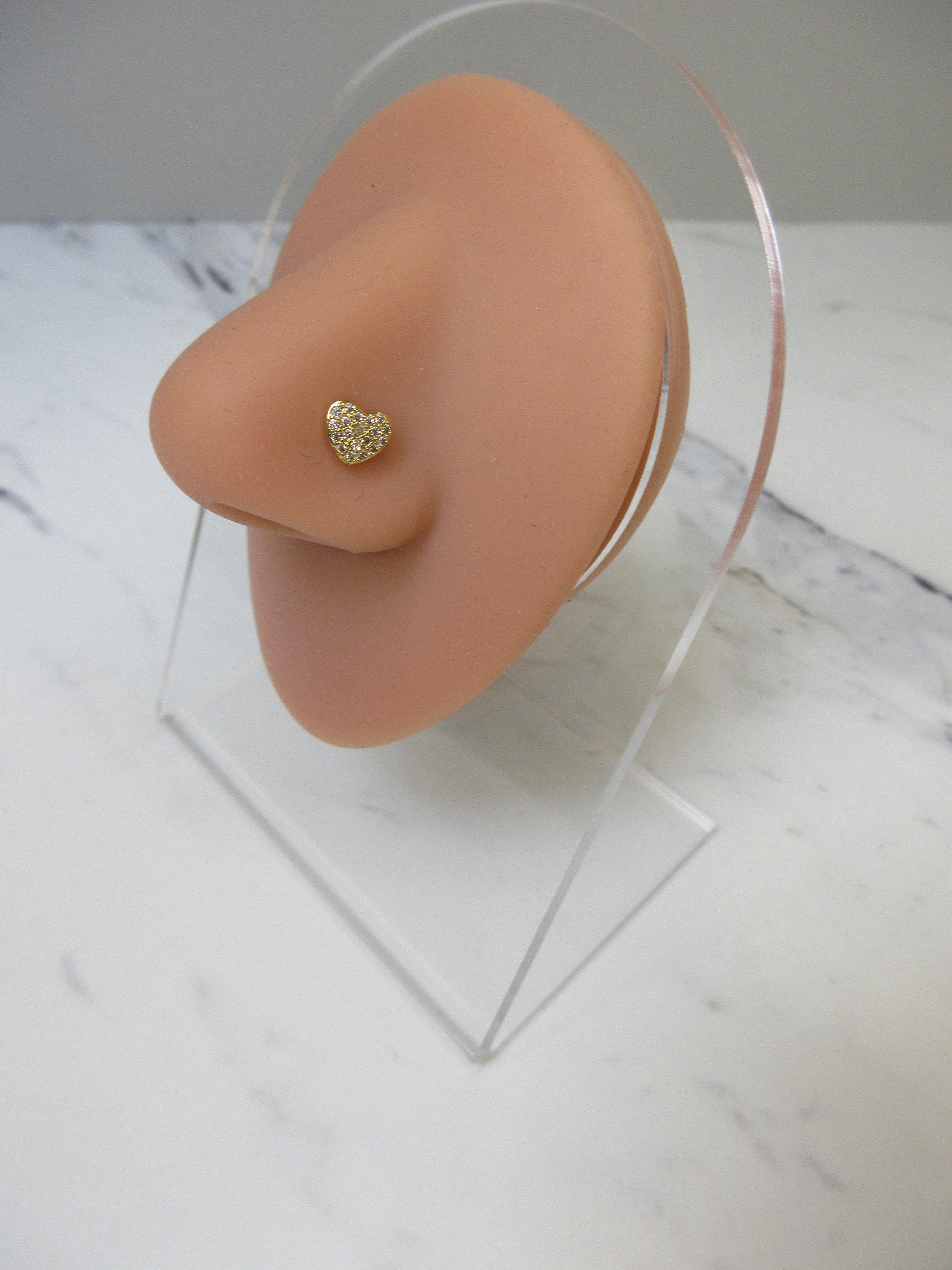 Crystal Heart Nose Stud