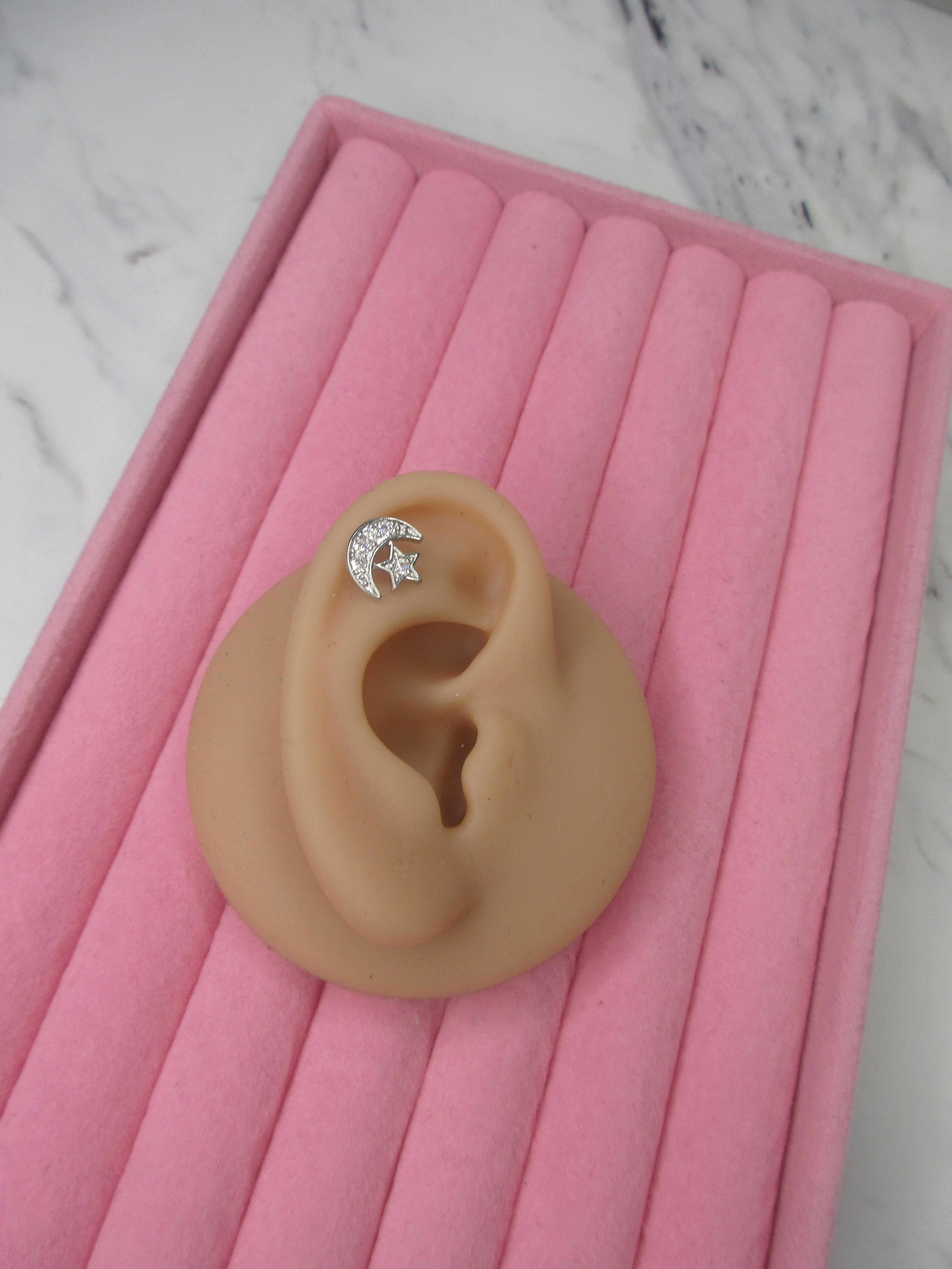Celestial Star Moon Tragus Earring