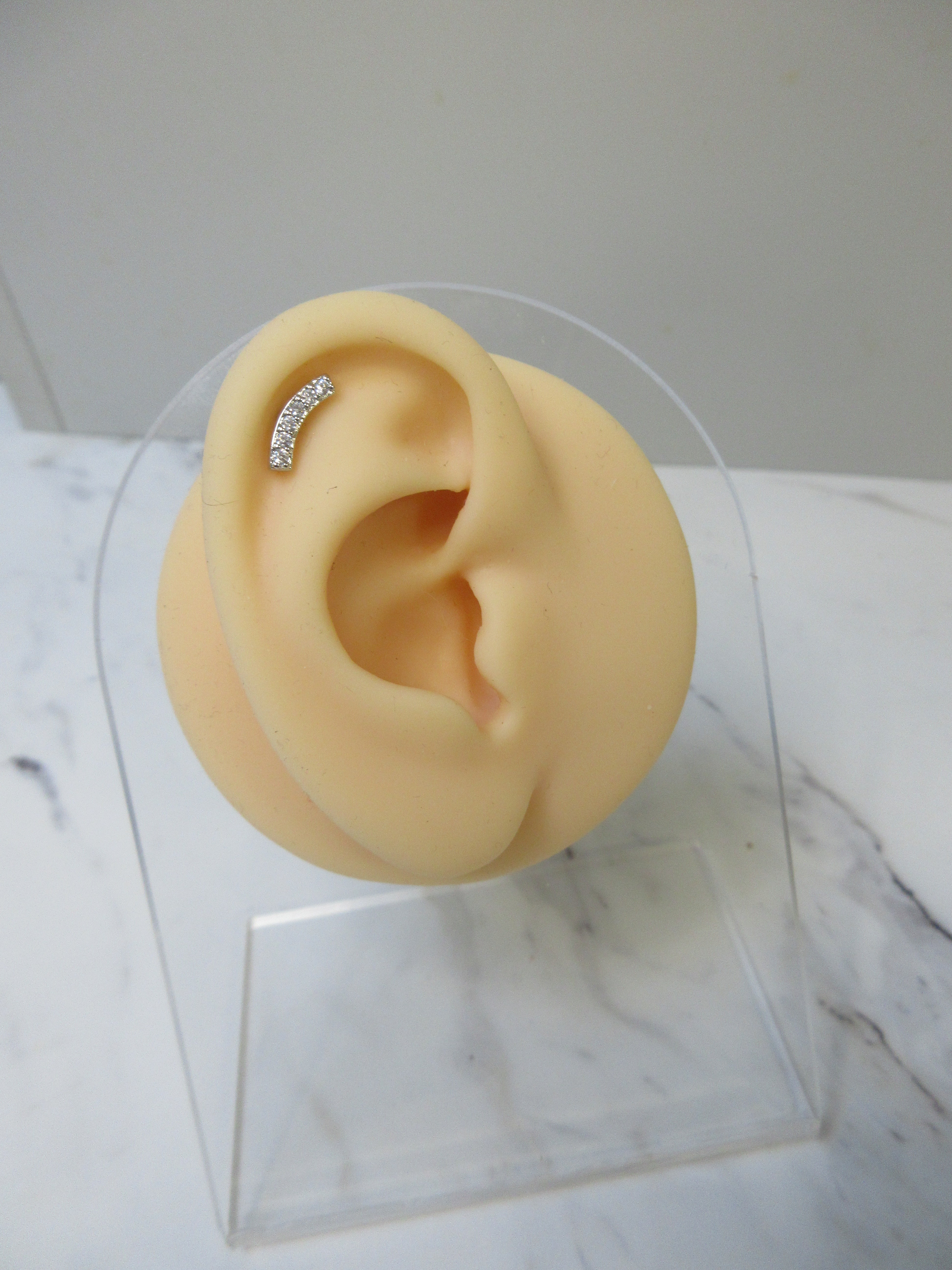 Mini Sliver Tone Bar Cartilage Earring