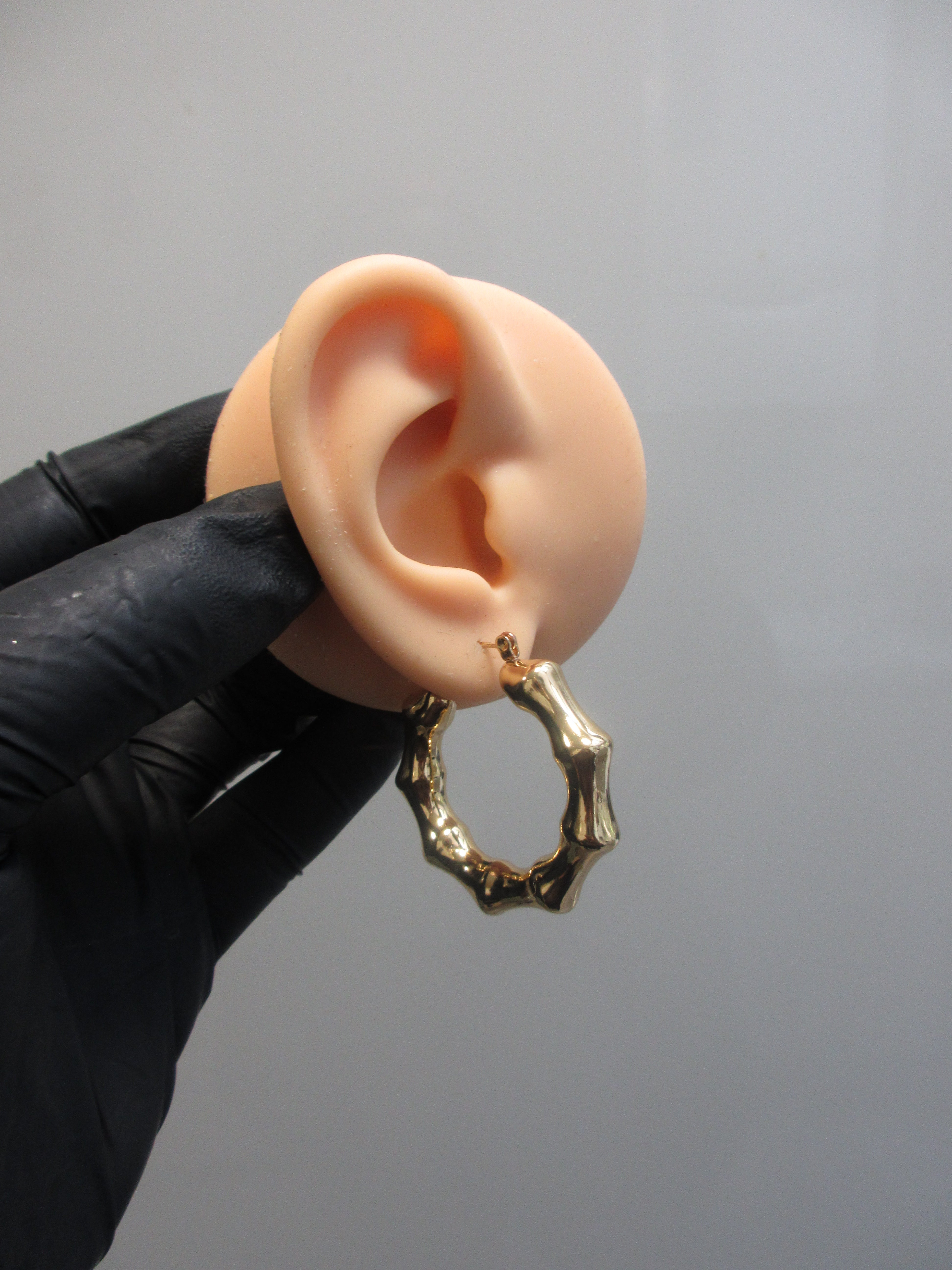 Bamboo Sculpted Hoop Earrings