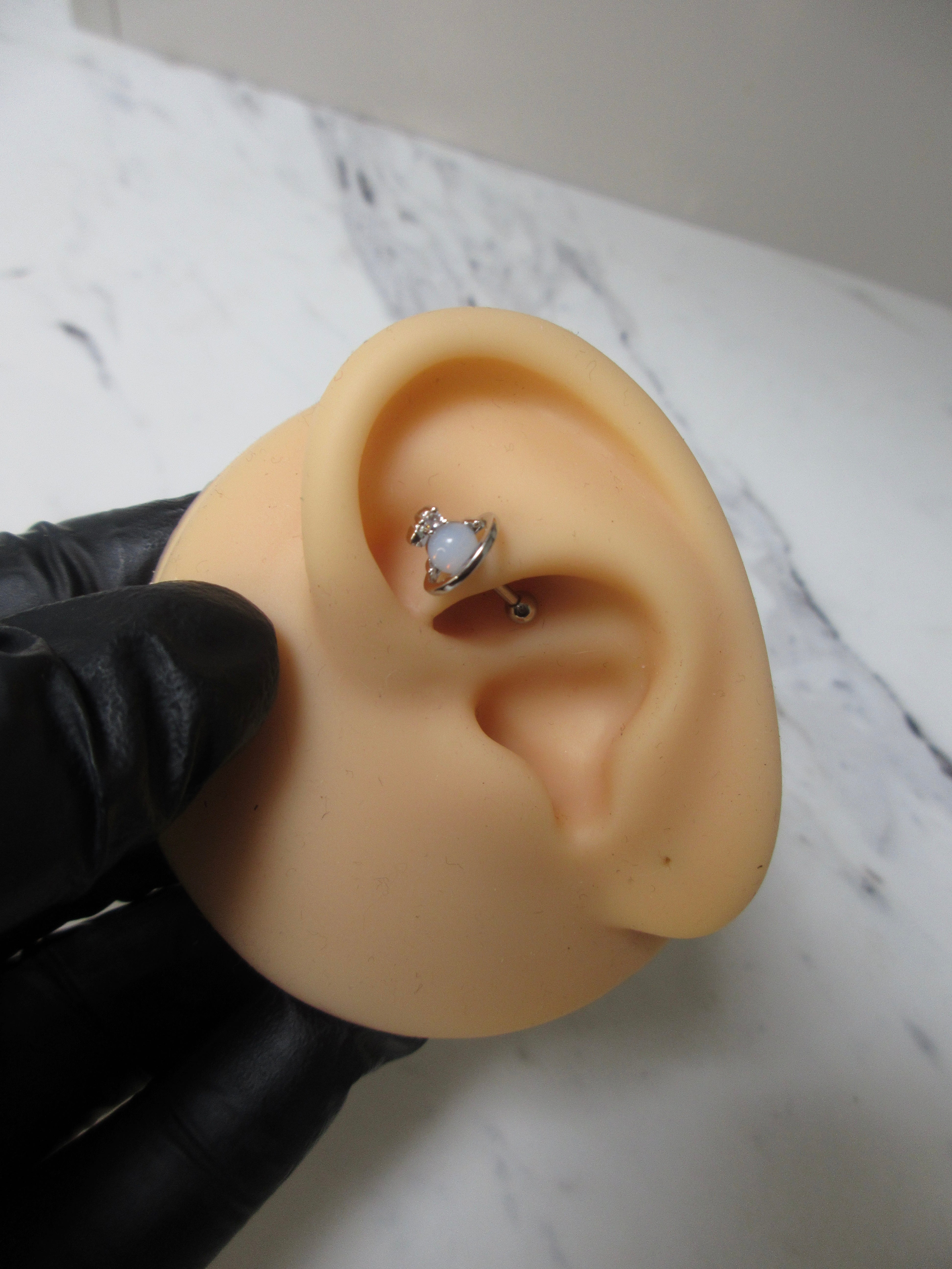Blue Opal Planet Tragus Earring