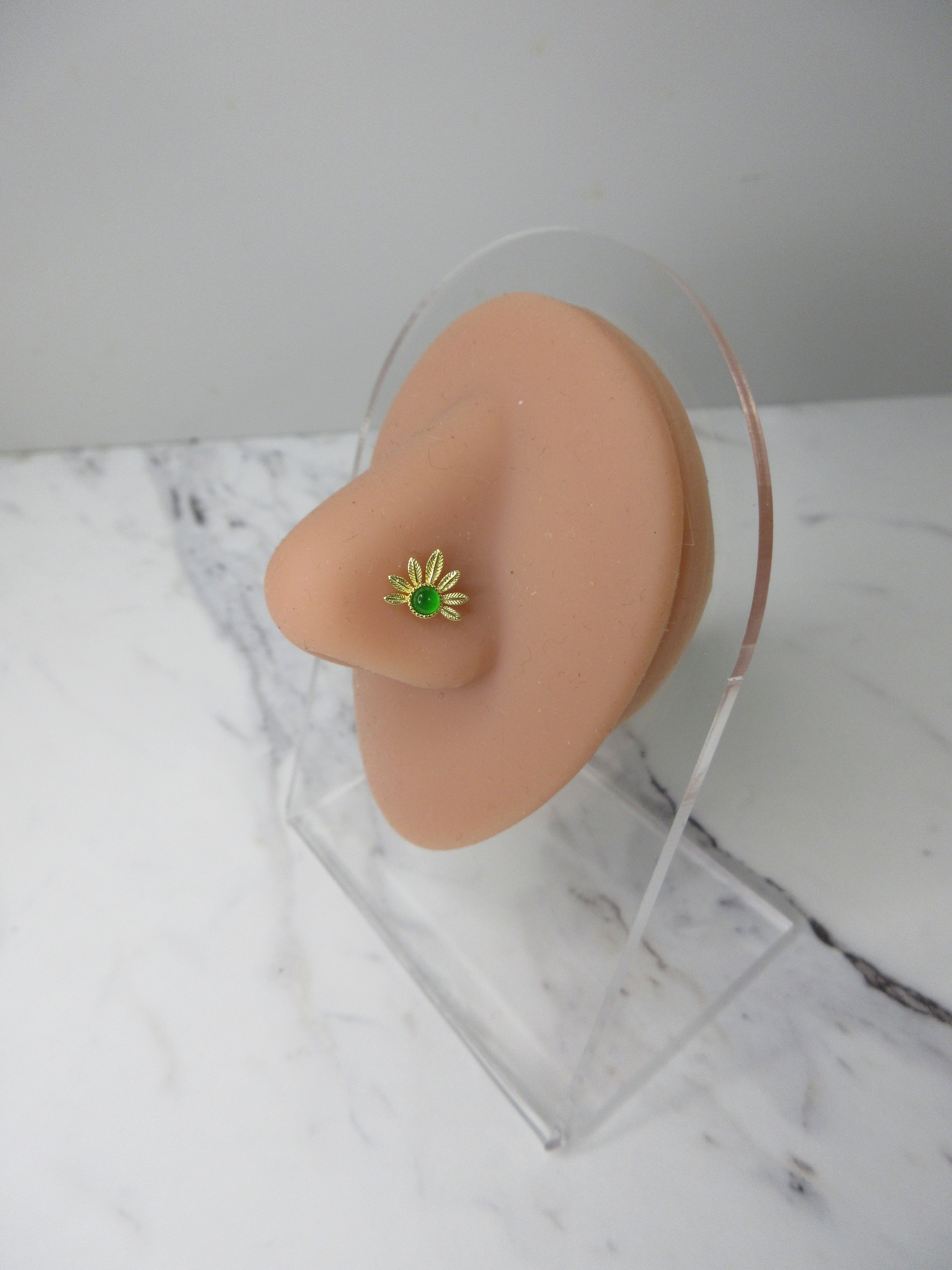 Gold-Tone Floral Nose Stud