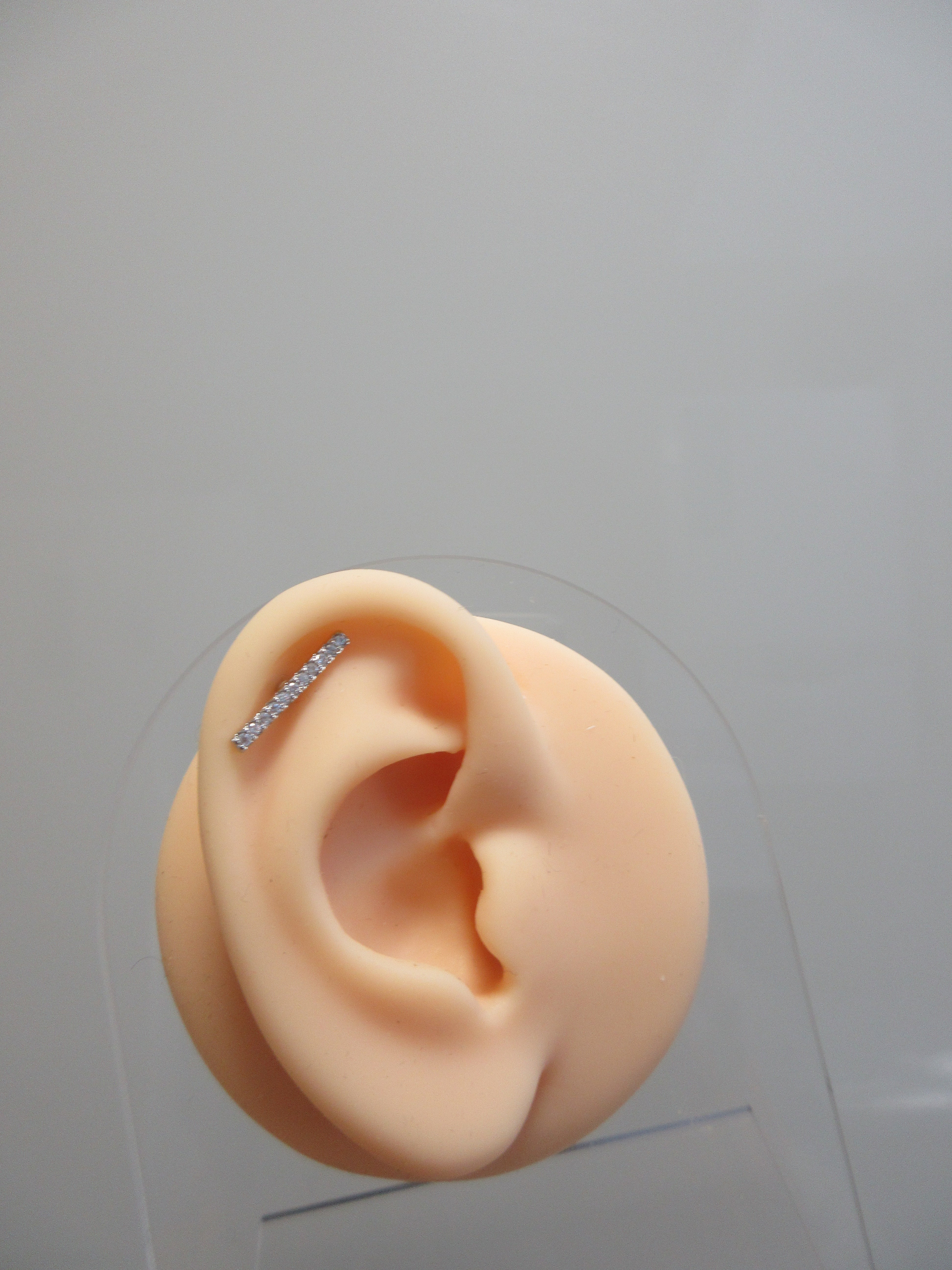 Sliver Tone Bar Cartilage Earring