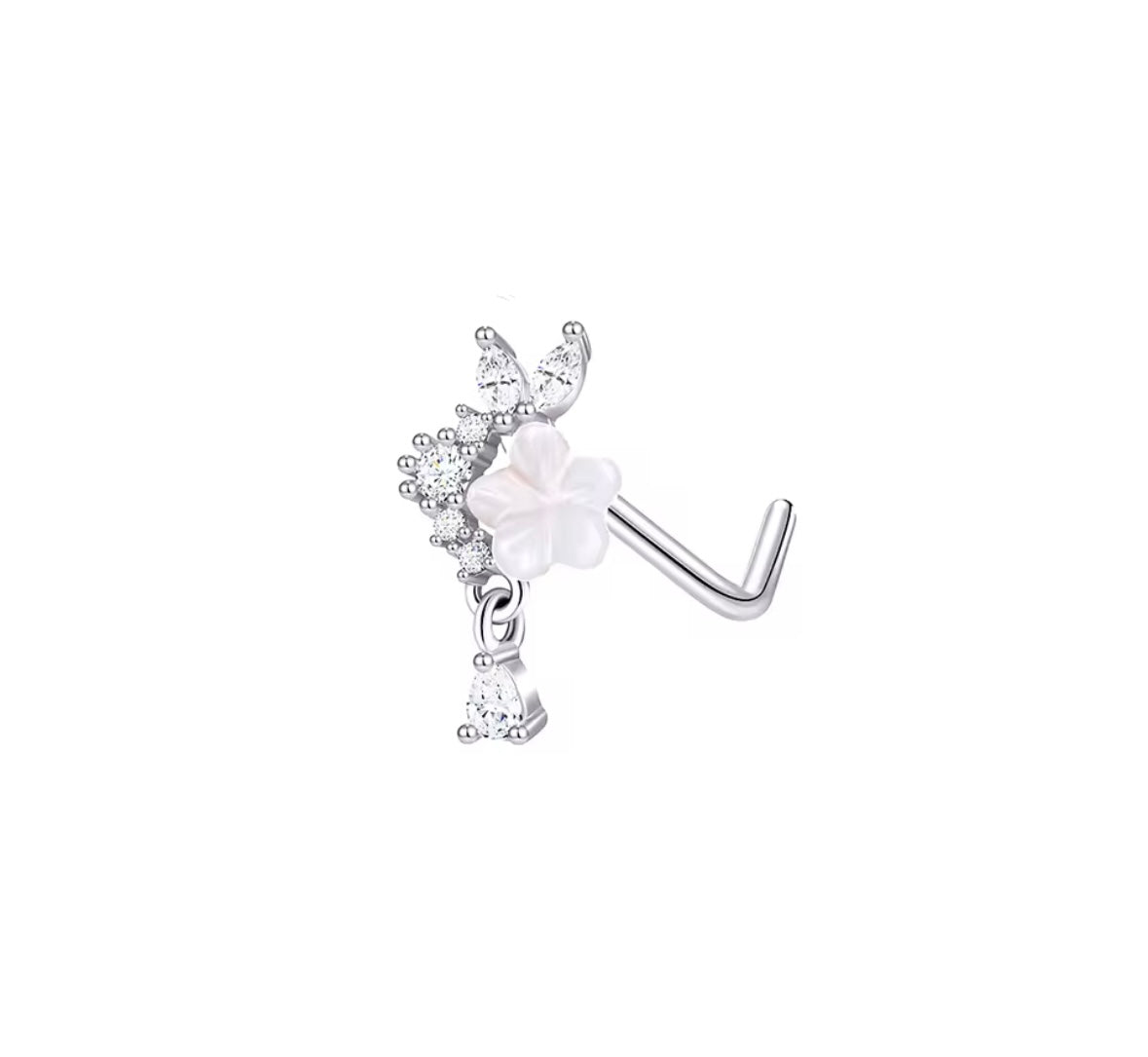 Floral Crystal Nose Stud
