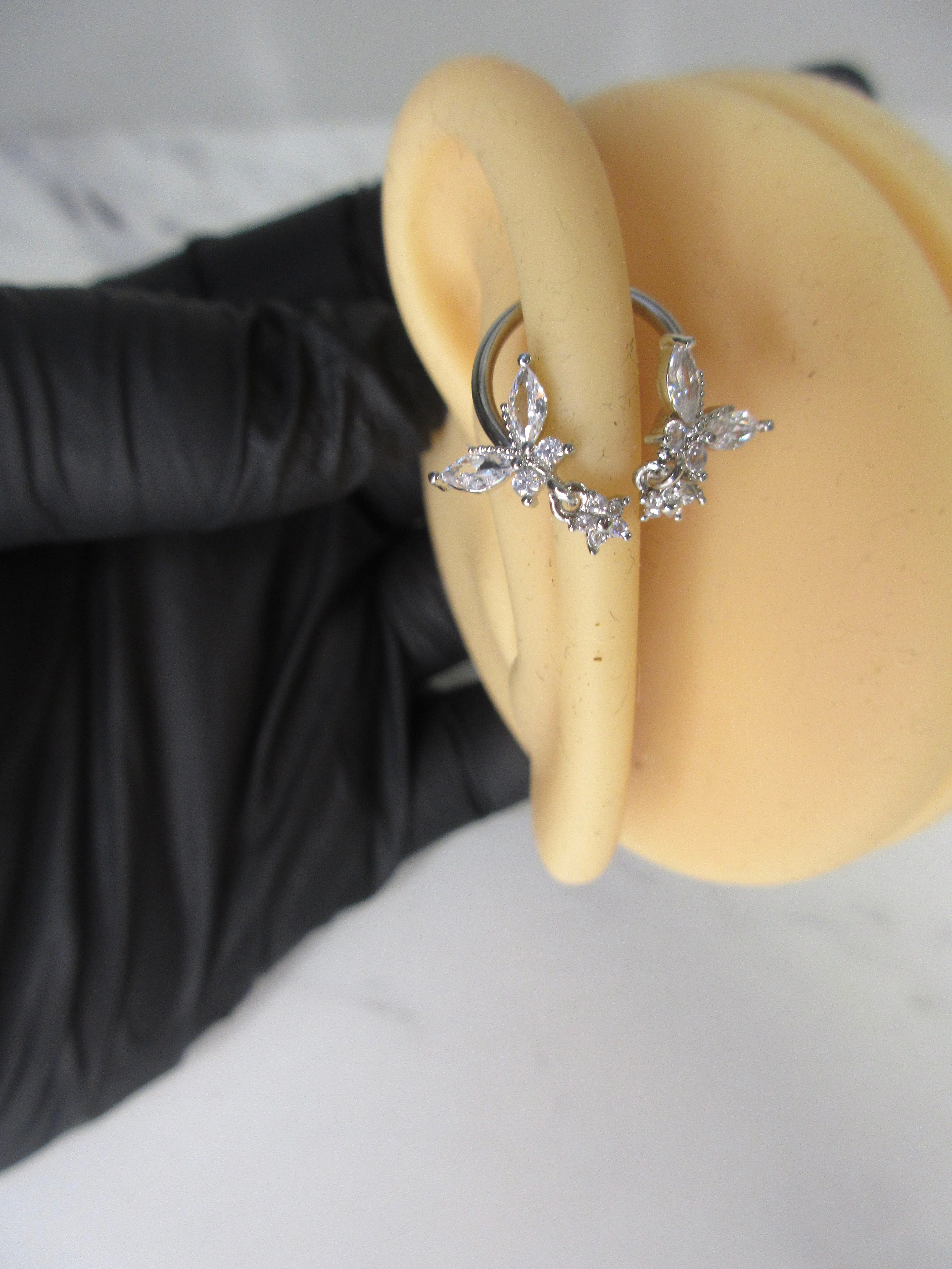 Silver-Tone Butterfly Septum Ring