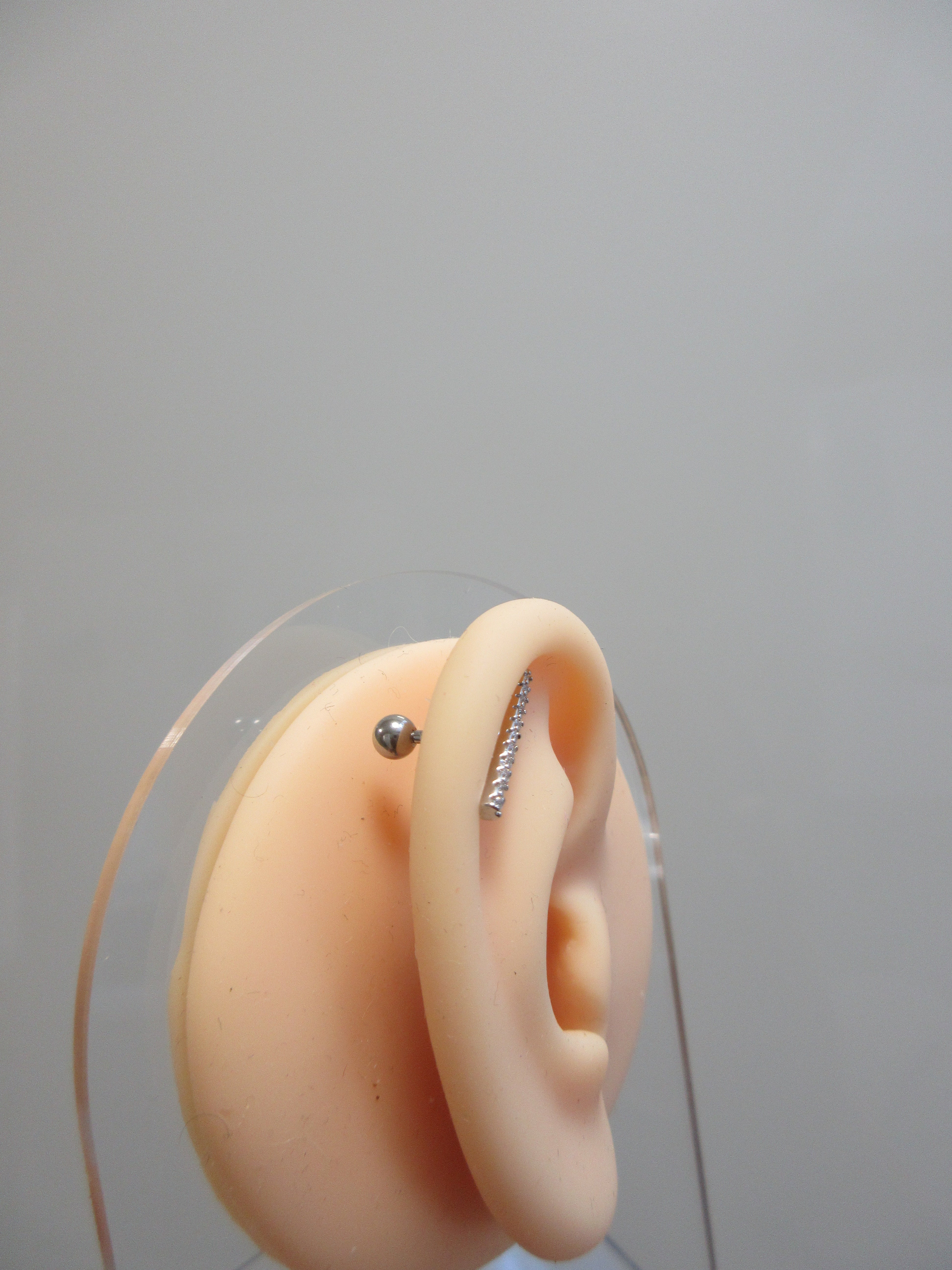Sliver Tone Bar Cartilage Earring