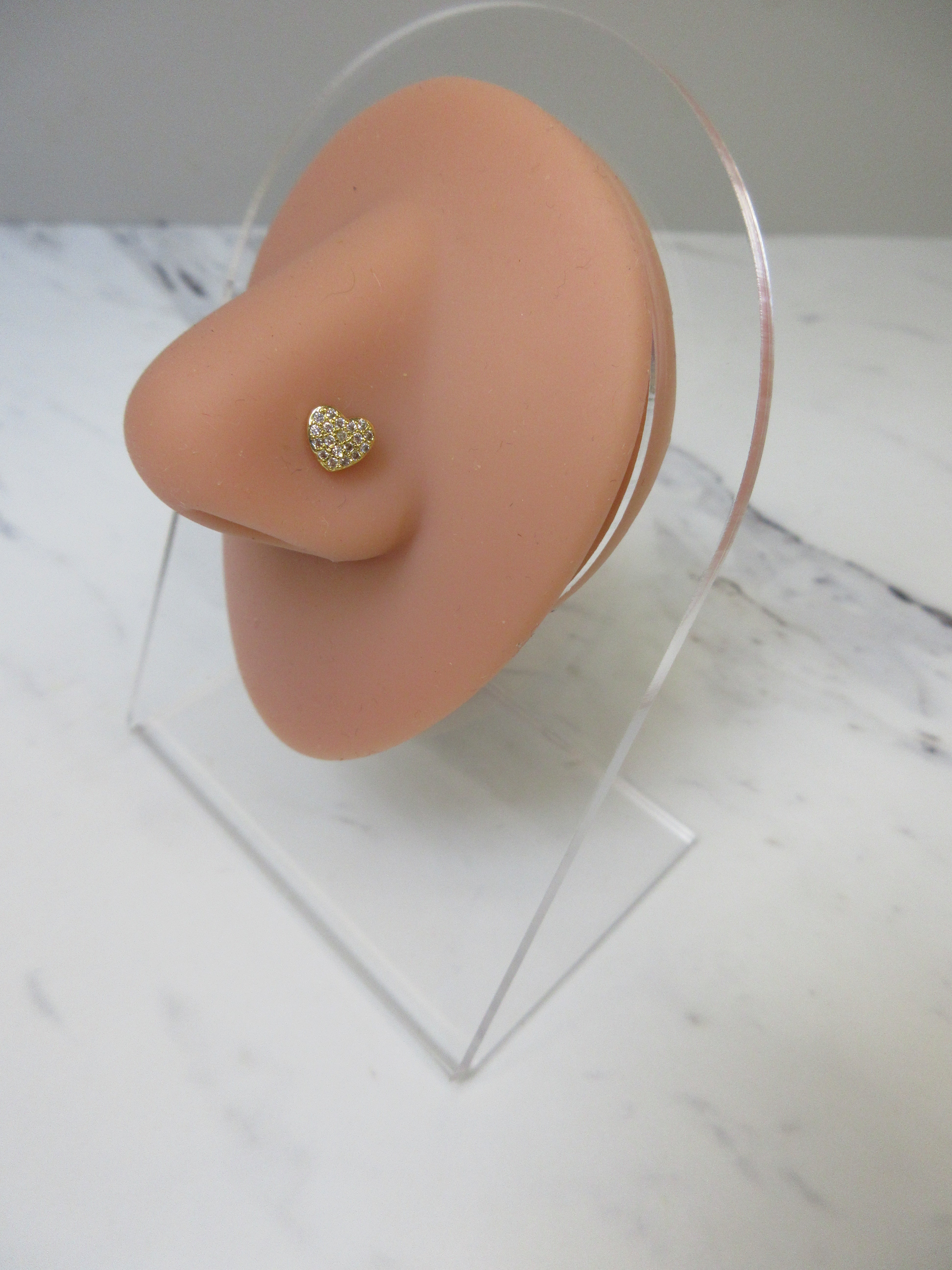 Crystal Heart Nose Stud