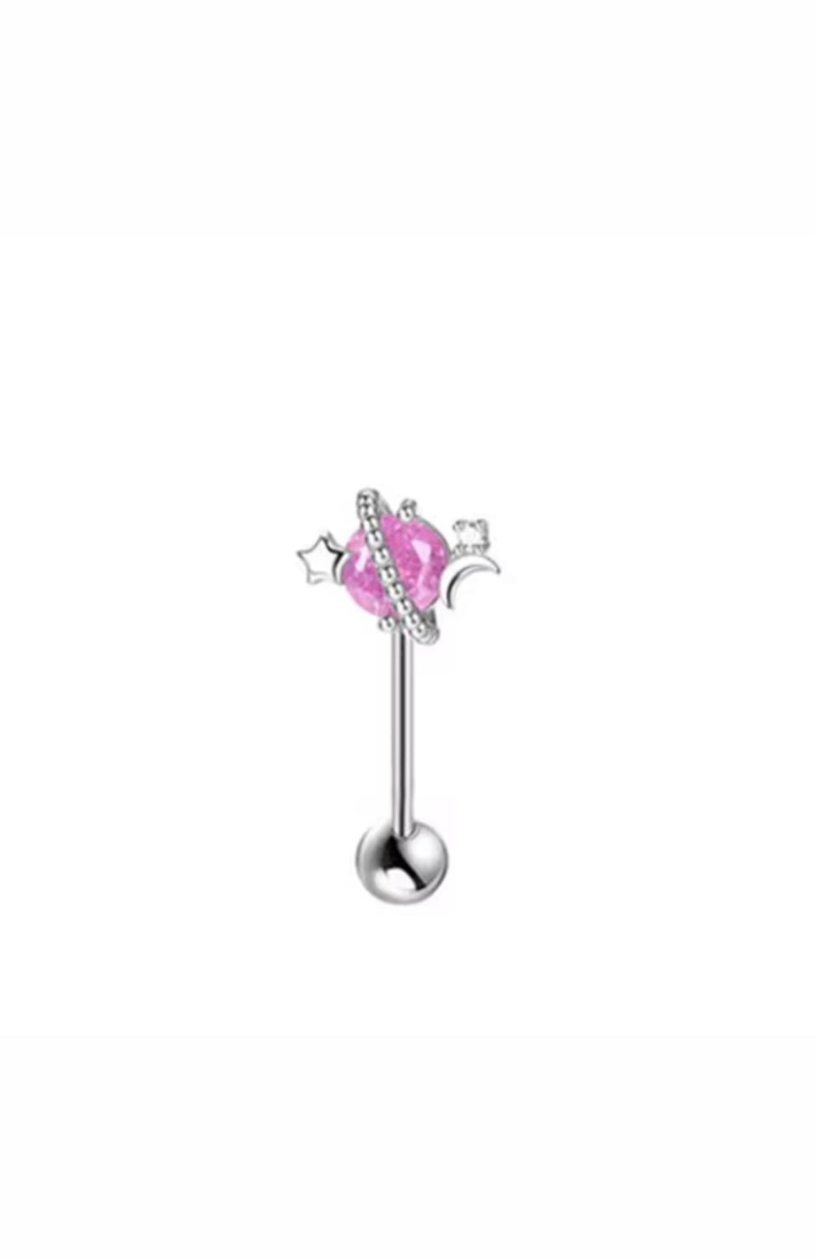 Pink Planet Tragus Earring