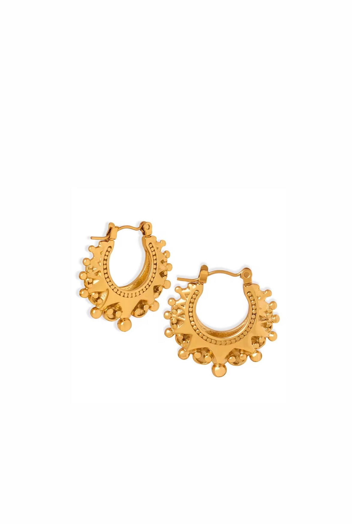 Geometric Bead Hoop Earrings