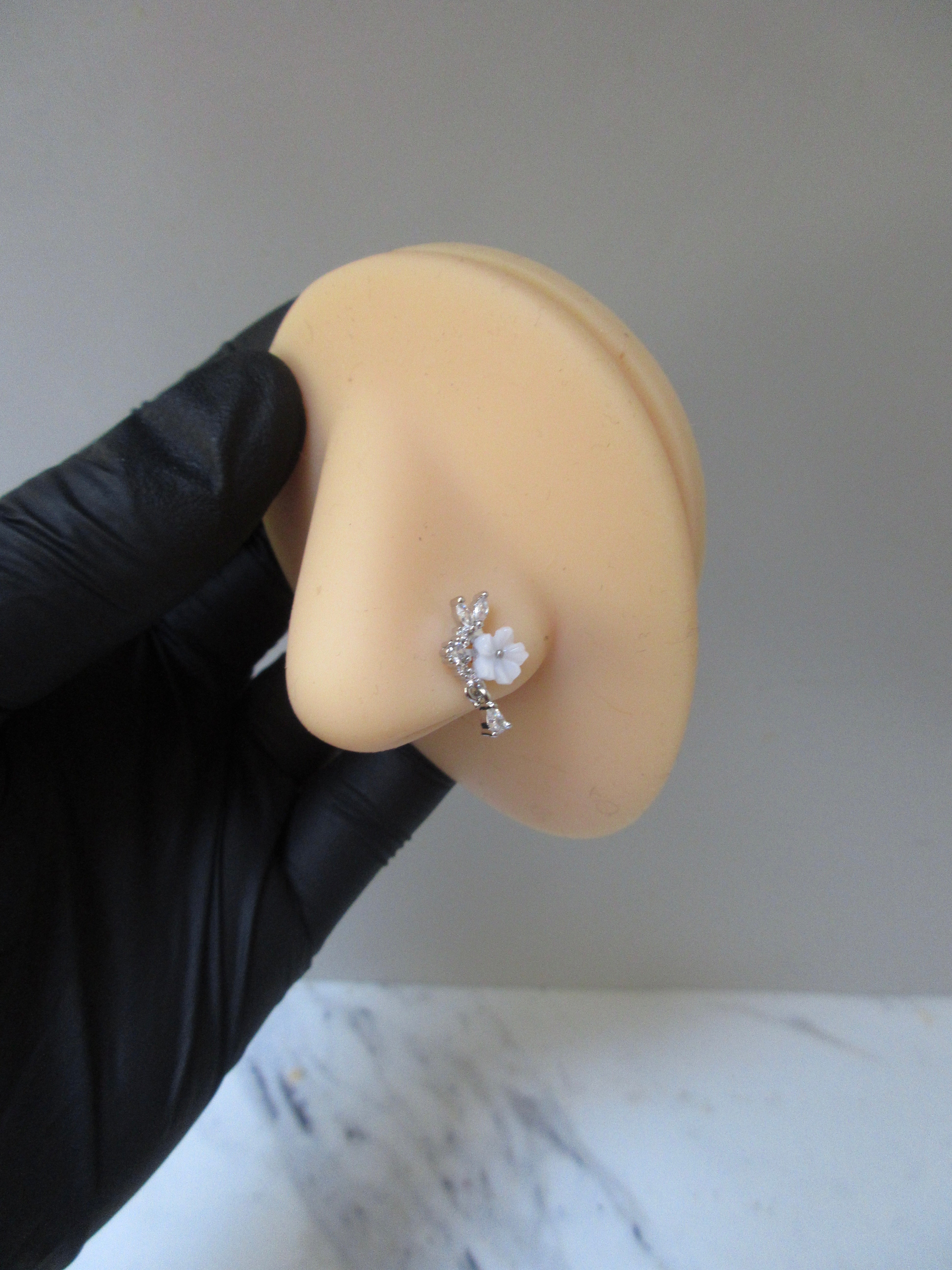Floral Crystal Nose Stud
