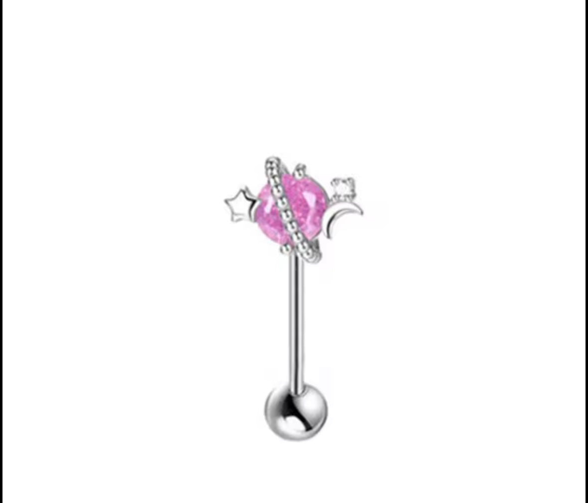 Blue Opal Planet Tragus Earring