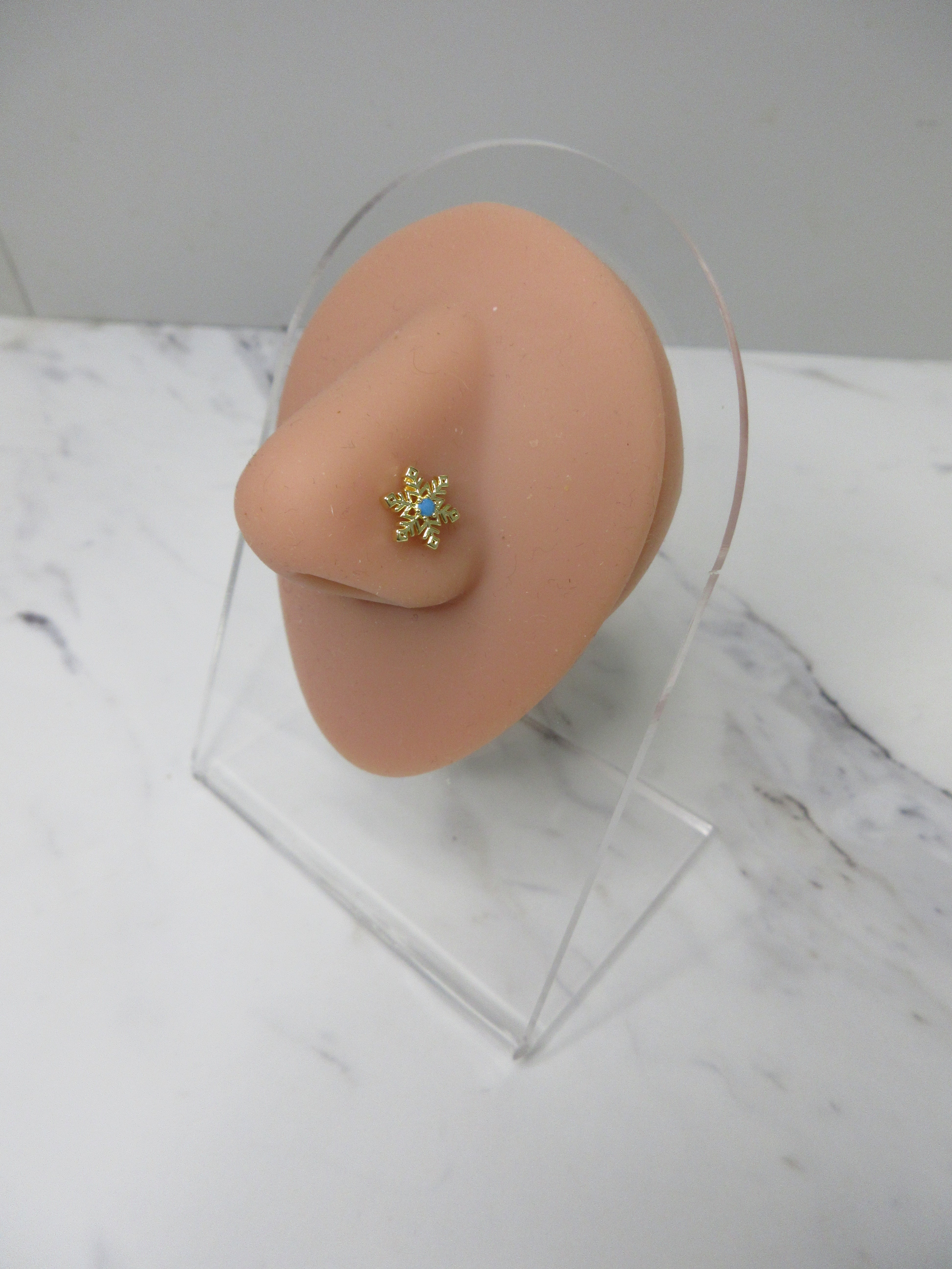 Gold-Tone Snowflake Nose Stud