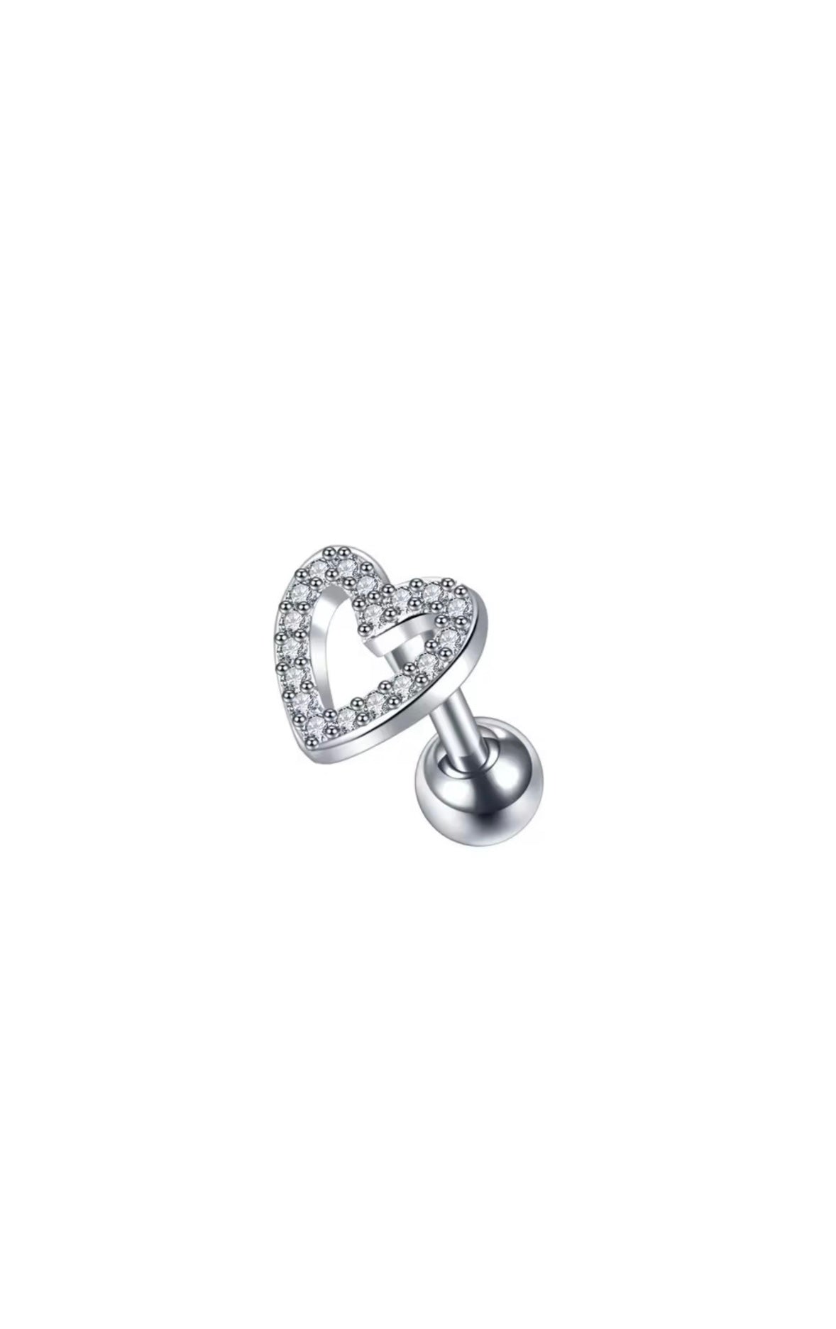 Sparkling Heart Tragus Earring