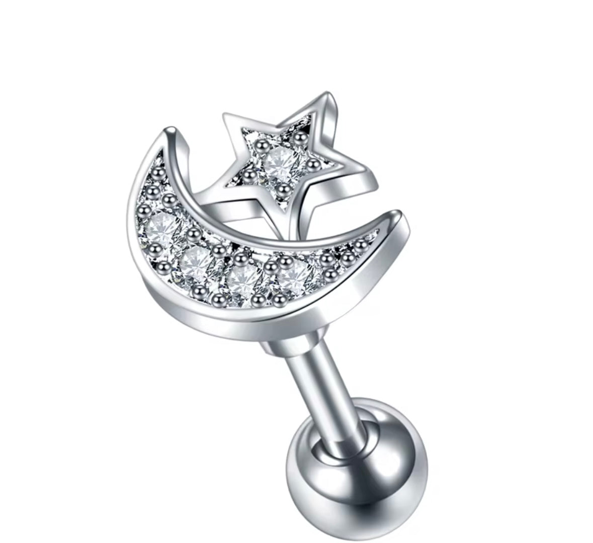 Celestial Star Moon Tragus Earring
