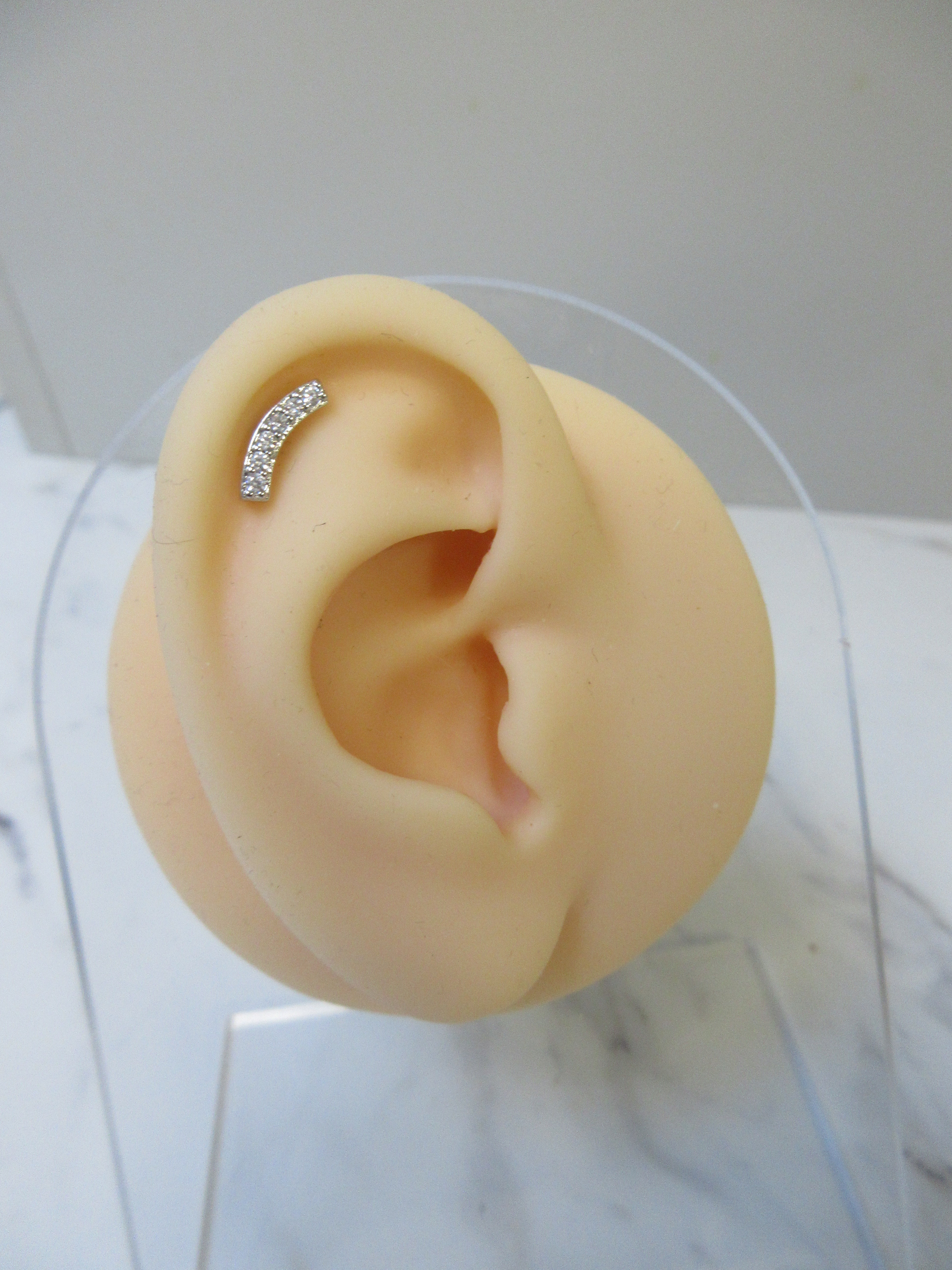 Mini Sliver Tone Bar Cartilage Earring
