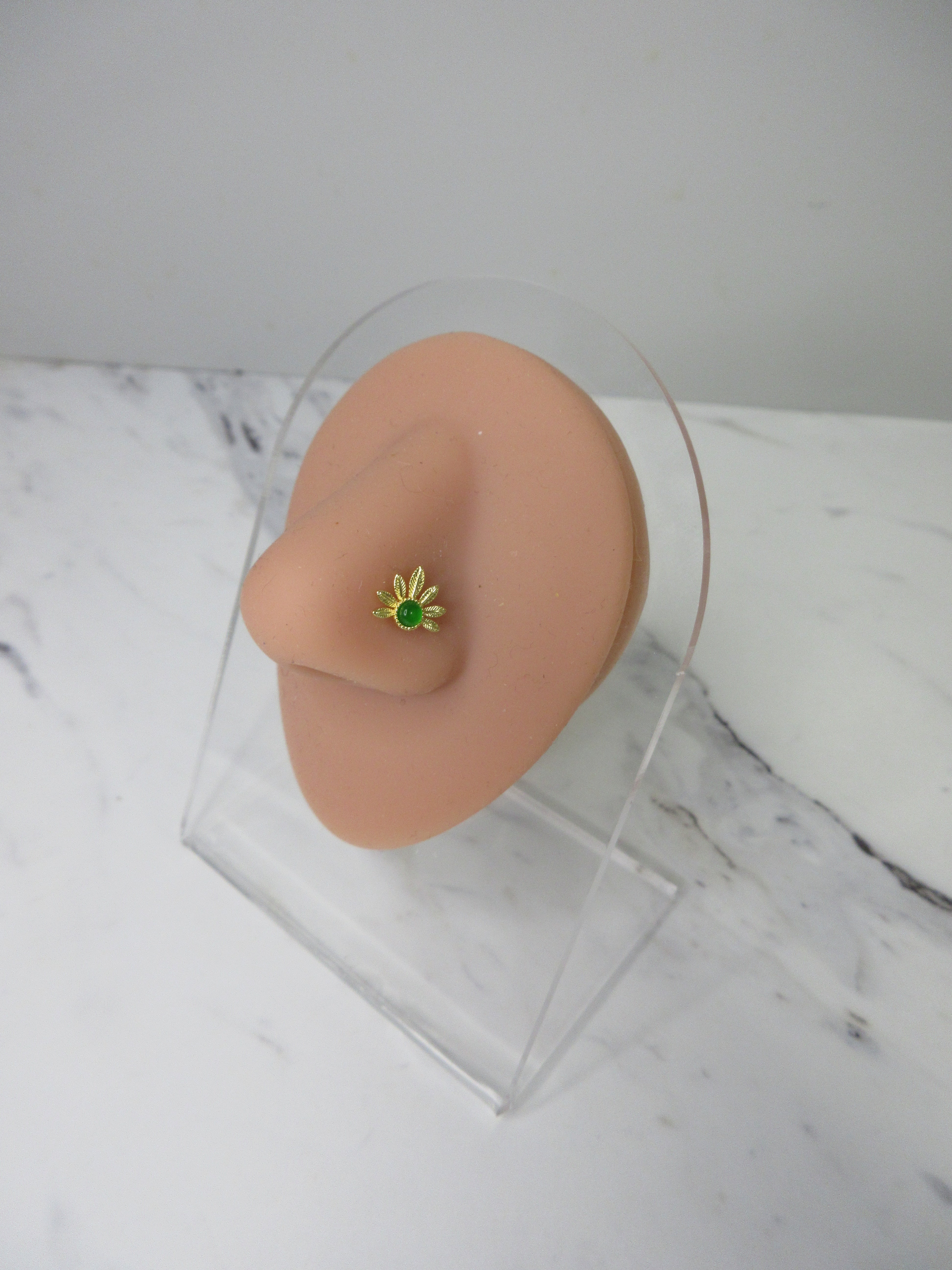Gold-Tone Floral Nose Stud