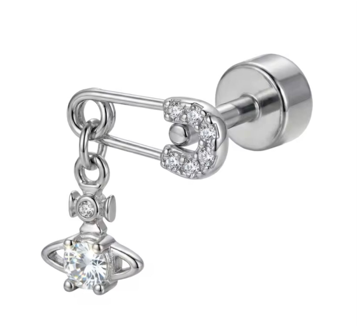 Key Dangle Titanium Cartilage Earring