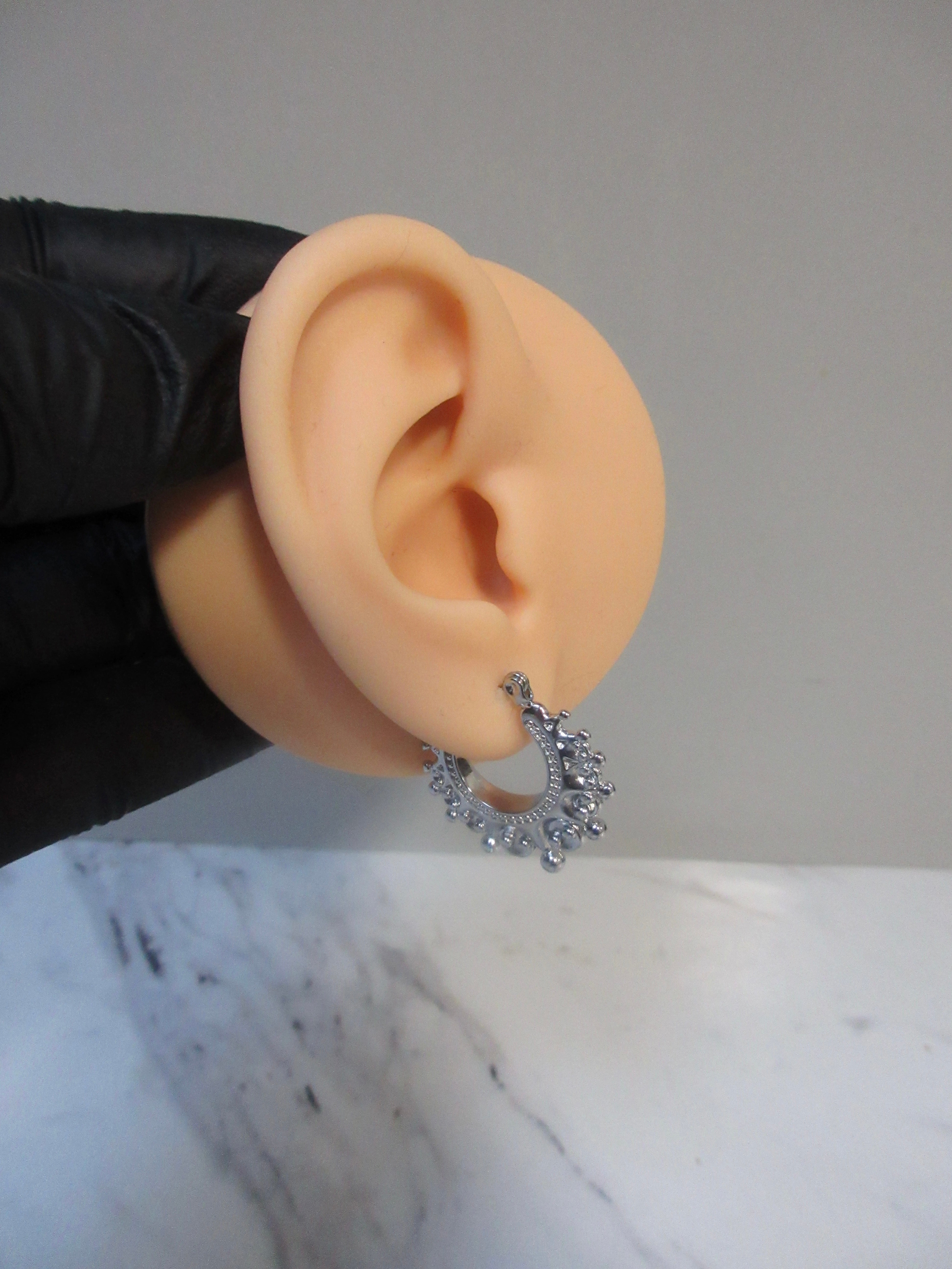 Geometric Bead Hoop Earrings