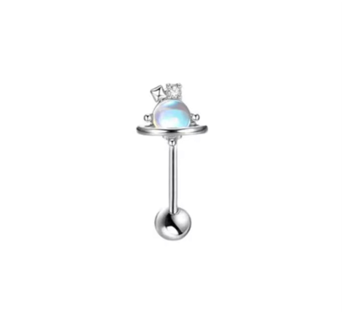 Blue Opal Planet Tragus Earring